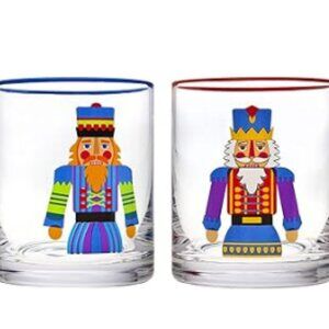 Set of 4 Godinger Nutcracker Double Old Fashion Glasses - NIB